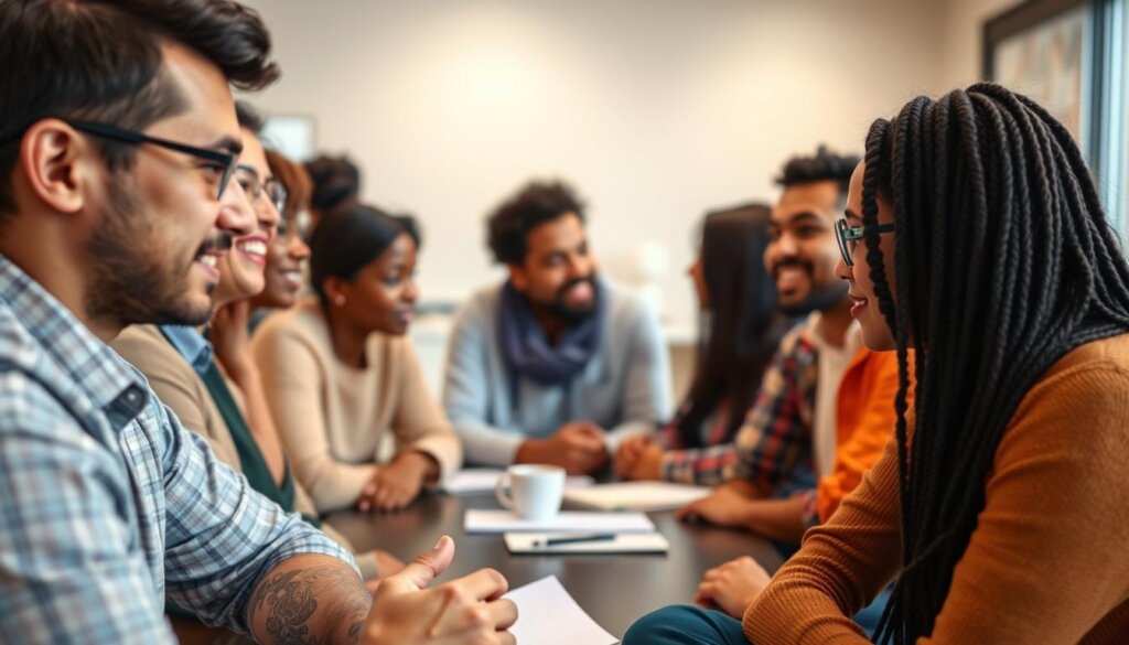 A group of diverse patients sharing their personal experiences and testimonies about root canal anesthesia. The foreground features close-up portraits of individuals recounting their treatment journeys with expressive body language and candid facial expressions. The middle ground showcases a collaborative discussion setting, with patients engaged in conversation around a table. The background hints at a warm, inviting medical clinic environment with soothing lighting and calming decor. An atmosphere of openness, empathy, and shared understanding pervades the scene, inviting the viewer to connect with the authentic human stories unfolding.